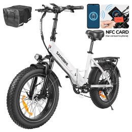 SAMEBIKE LOTDM200-II-FT elektryczny składany rower górski - Biały