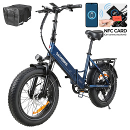 SAMEBIKE LOTDM200-II-FT elektryczny składany rower górski - Niebieski